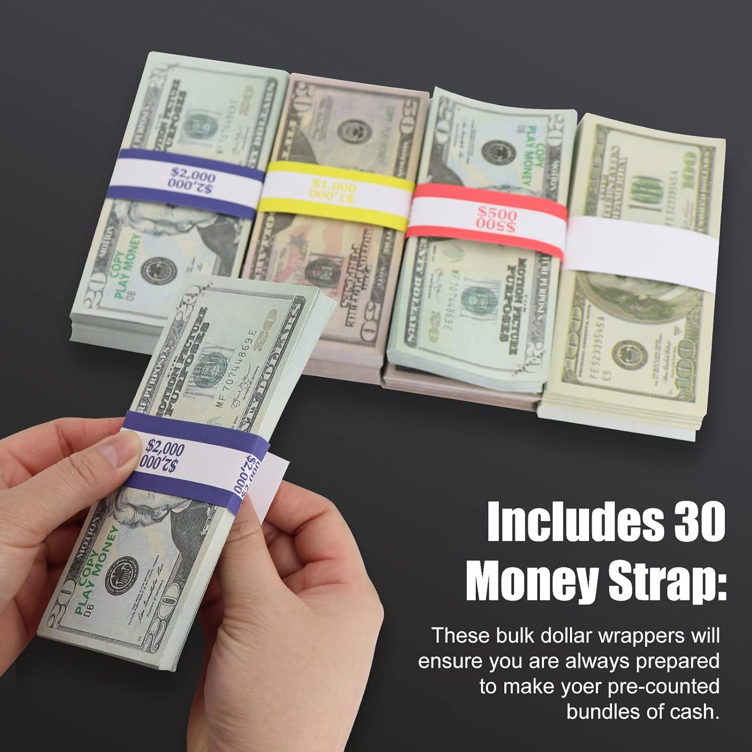 Private Label Acrylic Lockable Cash Box with 30 Currency Wrappers, Acrylic Money Storage Box Holder Organizer for Cash, Single Currency Cash Tray Storage Box Holder Organizer for Money, Black Custom Mold Development