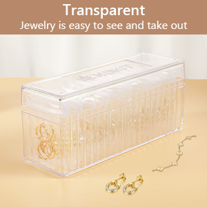 small acrylic box jewelry accessories anti tarnish jewelry storage earring holder organizer box 