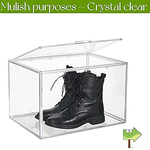 boot storage organizer tall boots plastic storage bins with lids heel display Big Acrylic Case