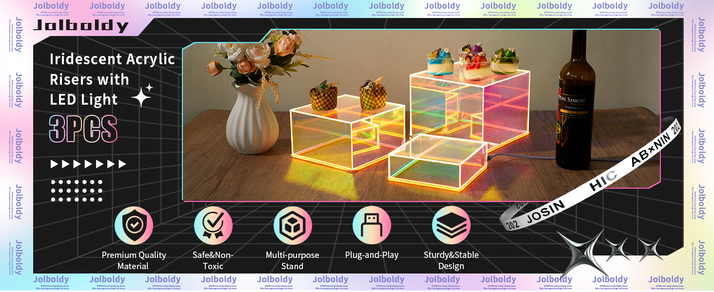 Jolboldy 3Pcs Acrylic Display Risers