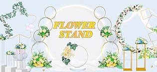 Private Label YALLOVE Acrylic Flower Stand, Set of 2 Clear Pedestal, 15.75 Inch Tall Vases for Wedding Event Party Props, Home Decor OEM Wholesale Manufacturer
