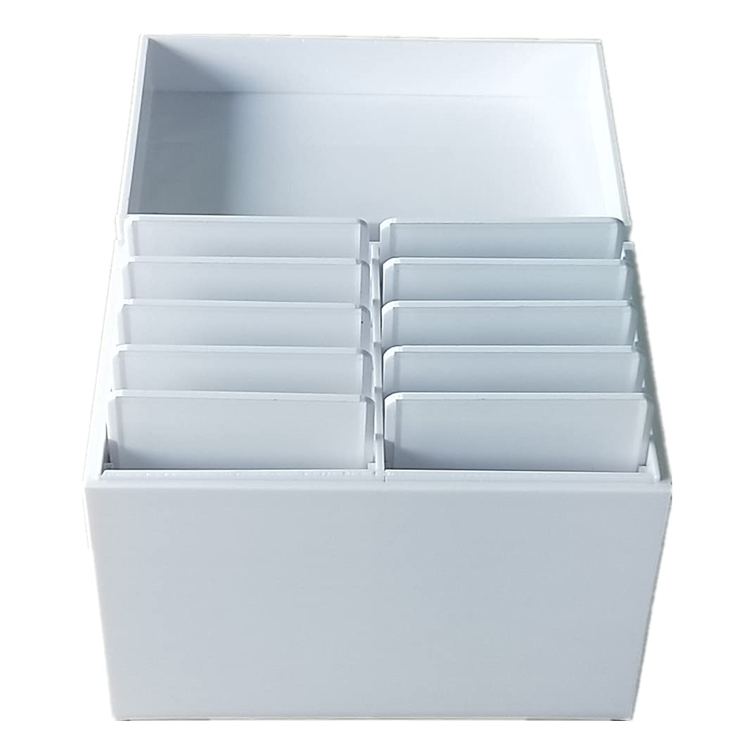Private Label Acrylic Eyelash Storage Box, 10 Layers False Eyelashes Glue Pallet Holder Display Grafting Eye lashes Extension Close-Packed Display with 10 Pallets Makeup Organizer Custom Logo Service