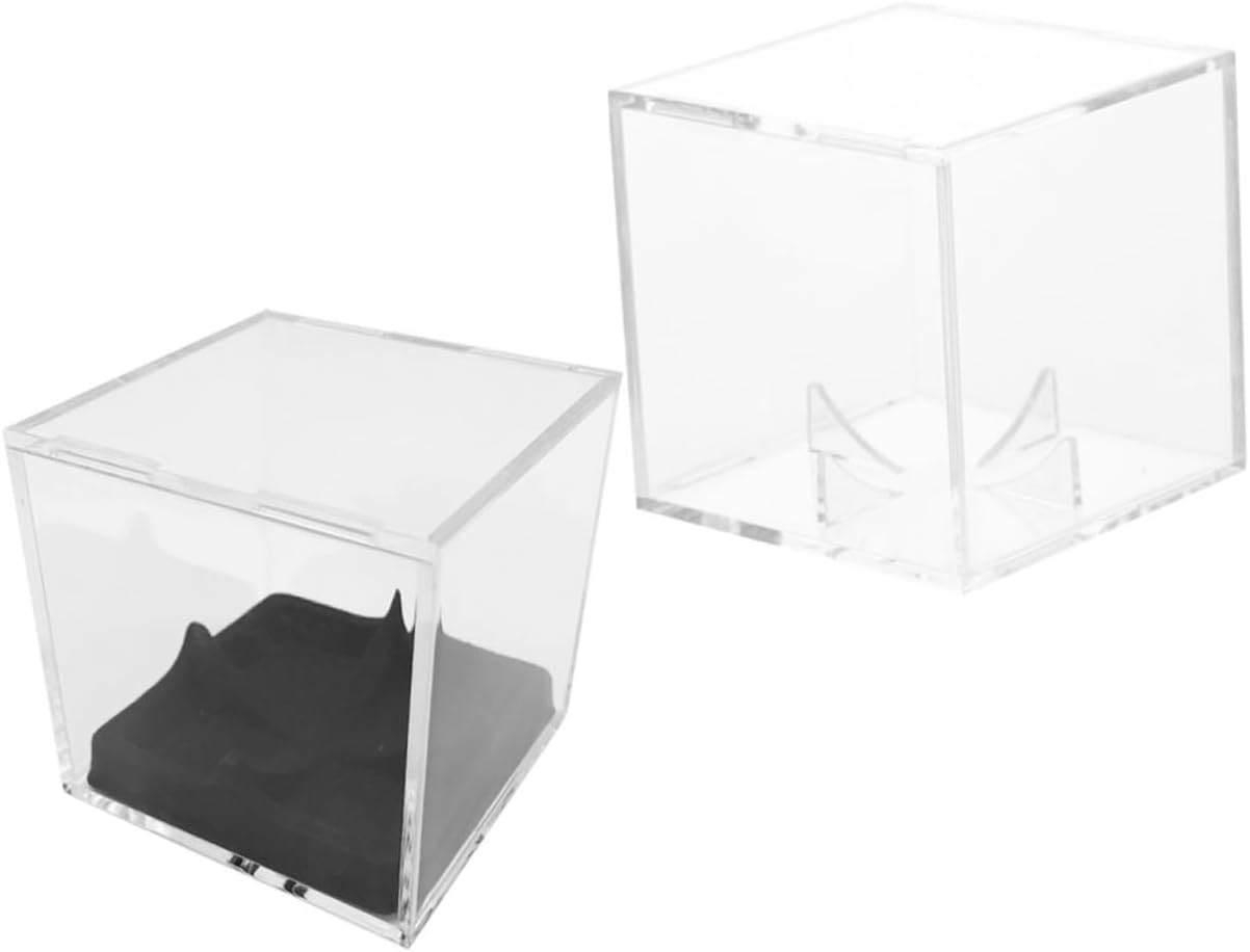2Pcs Baseball Display Case Acrylic Durable Baseball Storage Box for Home and Shop UV Protected Baseball Holder for Memorabilia and Collectibles