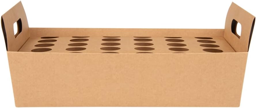 Private Label Restaurantware Cone Tek 14.2 x 8.3 x 5.9 Inch Paper Cone Holders 10 Sturdy Cone Holders - With Handles 30 Slots Kraft Paper Confetti Cone Stand Box Tray For Weddings or Parties Wholesale Manufacturer