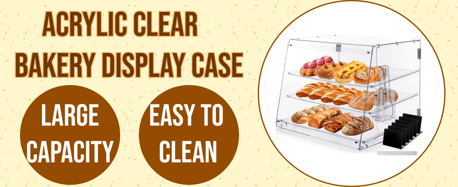 acrylic clear bakery display case