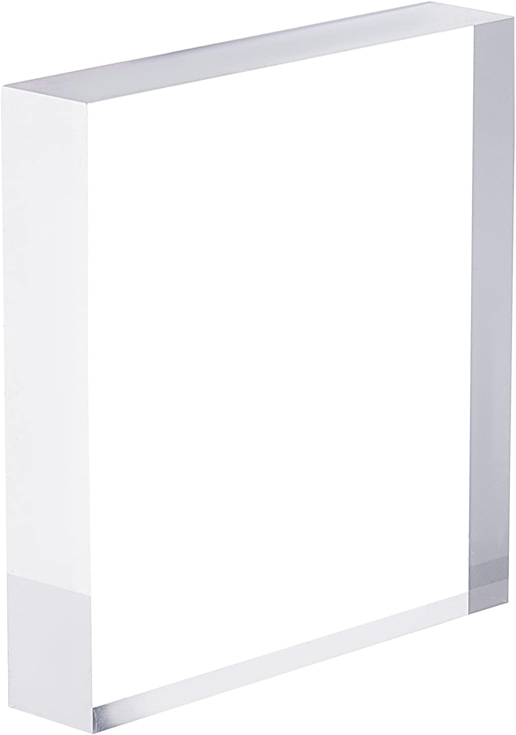 CREATCABIN Square Clear Polished Acrylic Display Base Transparent Cube Pedestal Jewelry Ring Display Stands Photography Props Background for Showing Collectibles Jewelry Cosmetics Garage Kit 3.15 Inch