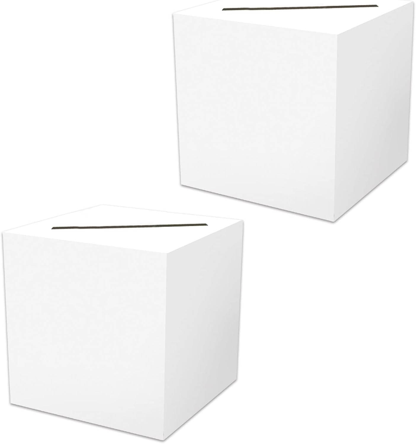 Beistle 2 Piece All-Purpose White Gift Card Boxes For Wedding Receptions, Anniversaries, Birthday Parties, And Graduations