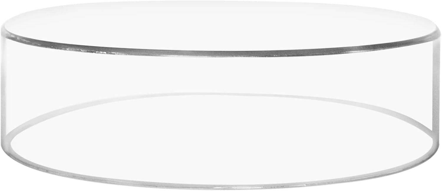 Acrylic Riser Stand - 3" H x 10" D Round Cylinder Shape, Display Stands for Cake, Figurines, Jewelry, and Crafts. Tabletop Acrylic Stand for Art and Décor, Centerpieces, and More