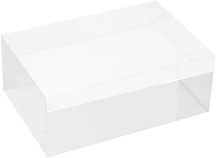 ODM Clear Solid Acrylic Block - 6" x 4" x 2.36" All Diamond Polished Rectangle Clear Acrylic Cube for Display - Plexiglass Lucite Jewellery Block Custom Logo Service