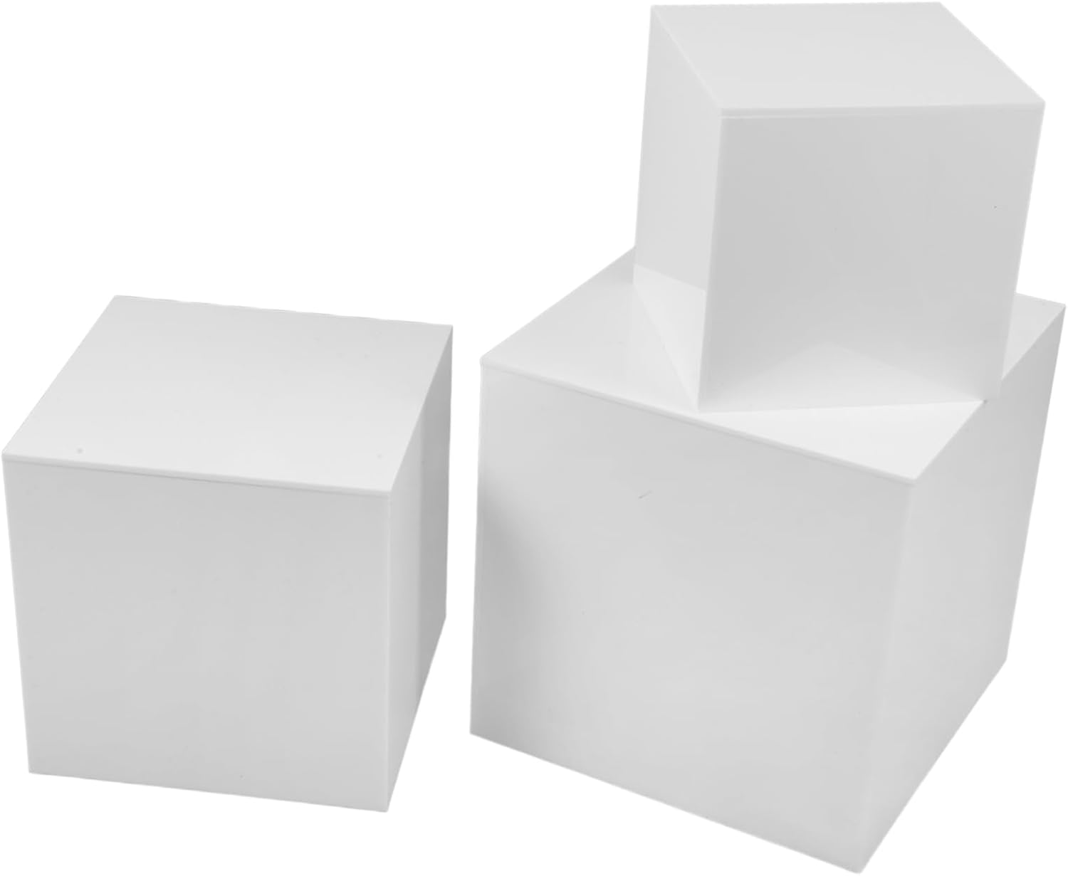 3pcs Acrylic Cube Display Stands Multi Purpose Risers for Collectibles Jewelry and Photography Square Containers for Easy Use and Stable Support