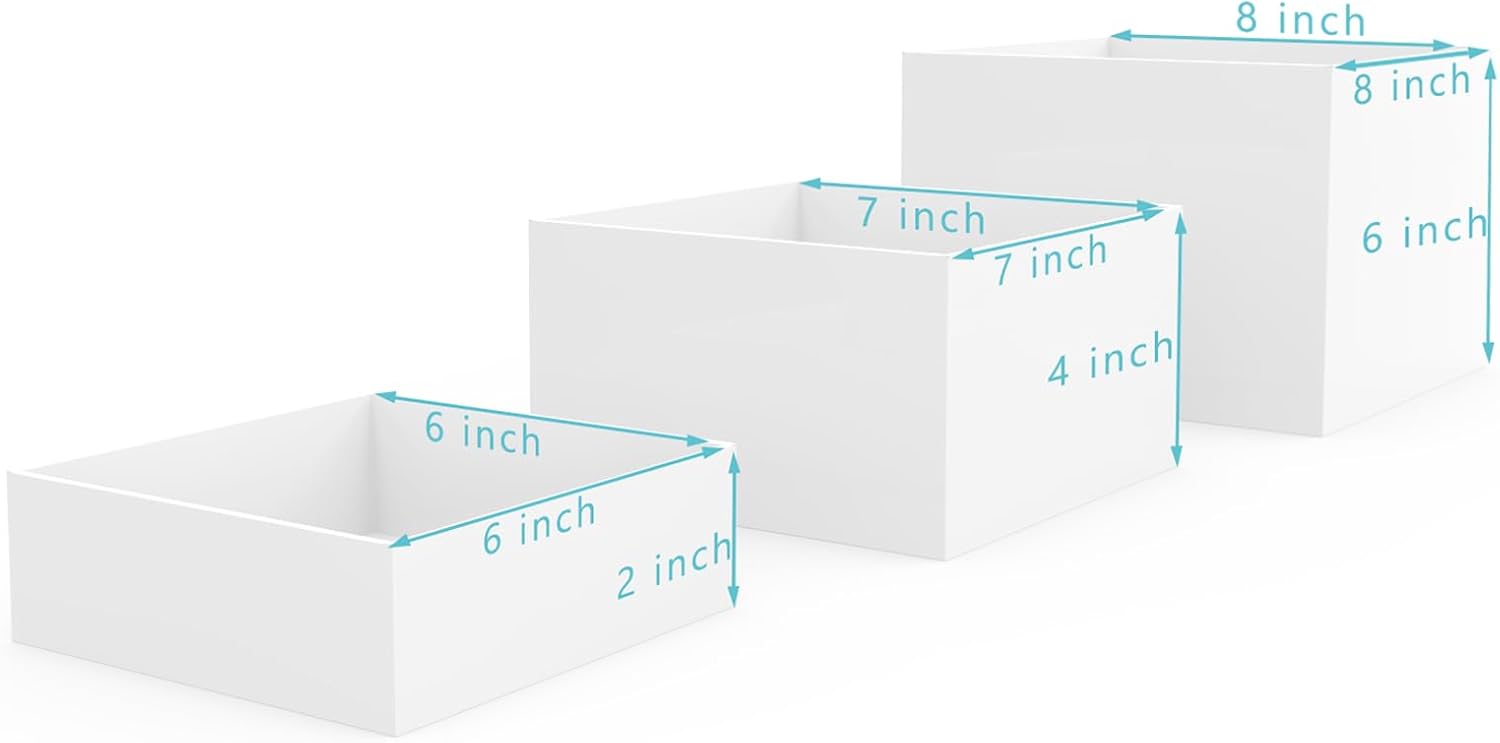 ODM PecMuikee Buffet Risers, Food Risers for Buffet Table, Display Stand Shelf for Catering Dessert Collectibles Jewelry Figures Show, Acrylic Cube Display Nesting Risers with Hollow Bottoms 3PCS Custom Logo Service