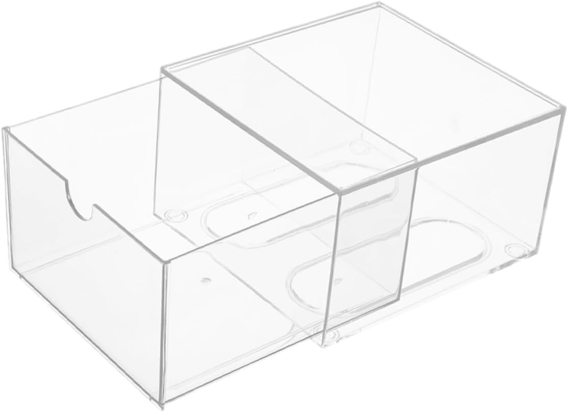 Stackable Clear Acrylic Makeup Organizer Drawer Transparent Cosmetic Storage Box for Vanity Bathroom Facial Tissue Organizer with Elegant Design