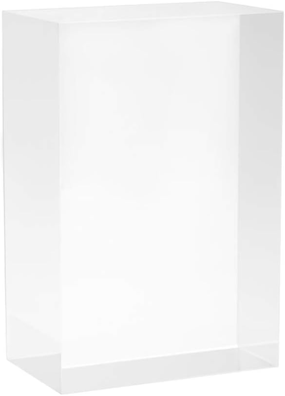 ODM Clear Solid Acrylic Block - 6" x 4" x 2.36" All Diamond Polished Rectangle Clear Acrylic Cube for Display - Plexiglass Lucite Jewellery Block Custom Logo Service