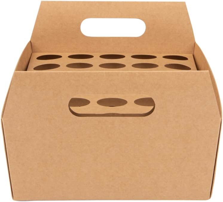Private Label Restaurantware Cone Tek 14.2 x 8.3 x 5.9 Inch Paper Cone Holders 10 Sturdy Cone Holders - With Handles 30 Slots Kraft Paper Confetti Cone Stand Box Tray For Weddings or Parties Wholesale Manufacturer