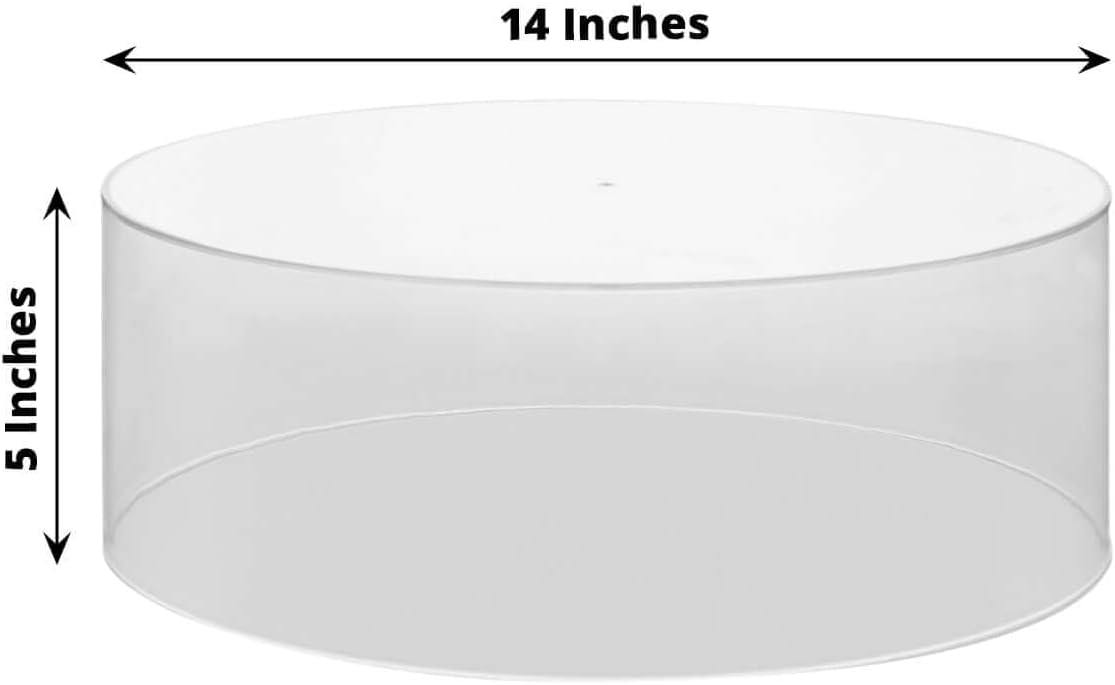 Private Label Efavormart 14" Round Clear Acrylic Cake Stand, Transparent Fillable Display Box, Pedestal Riser with Hollow Bottom OEM Wholesale Manufacturer