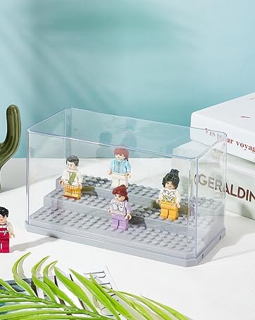 Wholesale OEM ODM OLYCRAFT Clear Plastic Display Case 7x3.5x4 Inch Display Stand Box Self-Assembl Display Case with Black Base Dust Proof Protection Showcase for Collection Bricks Blocks Models Factory & Supplier
