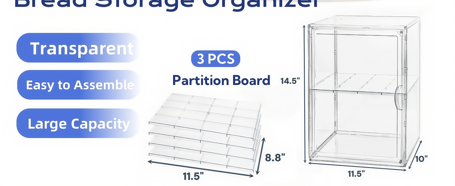 Transparent Bread Storage Organizer