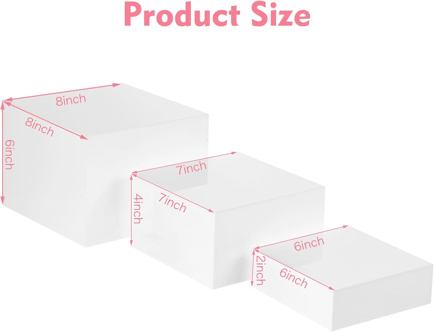 ODM Buffet Risers, Food Risers for Buffet Table, Display Stand Shelf for Catering Dessert Collectibles Jewelry Figures Show, Acrylic Cube Display Nesting Risers with Hollow Bottoms 3PCS Custom Logo Service