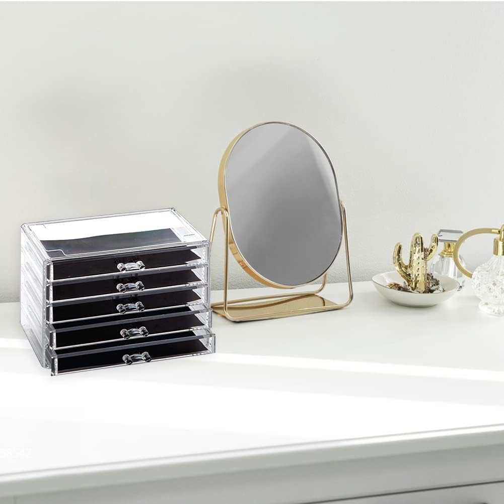 Direct Manufacturer Clear Jewelry Box Acrylic Velvet Jewelry Organizer, Jewelry Tray Drawer Organizer, Necklace Storage Jewellery Display Trays Box for Dresser, Jewelry Drawer Dividers Container Low MOQ