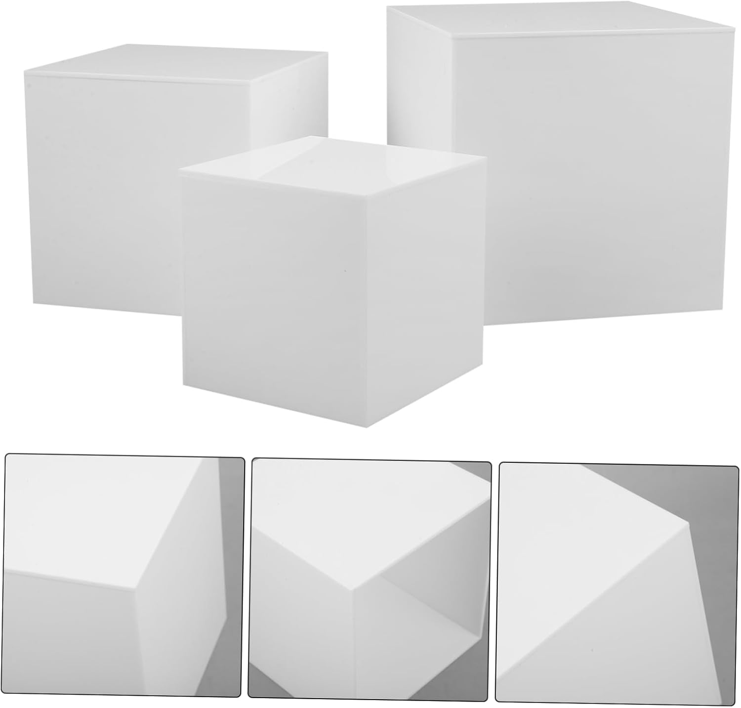 ODM 3pcs Acrylic Cube Display Stands Multi Purpose Risers for Collectibles Jewelry and Photography Square Containers for Easy Use and Stable Support Custom Logo Service