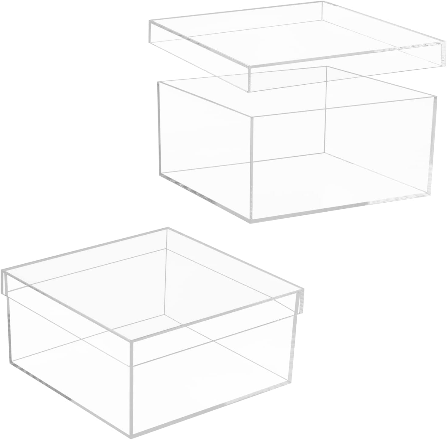 ODM Clear Acrylic Square Cube Plastic Box, Plastic Acrylic Gift Box Rectangle Cube Containers with Lid, Storage Boxes 7.9x7.9x3.9 Inches for Craft Supplies, Sewing Home Organizers Custom Mold Development