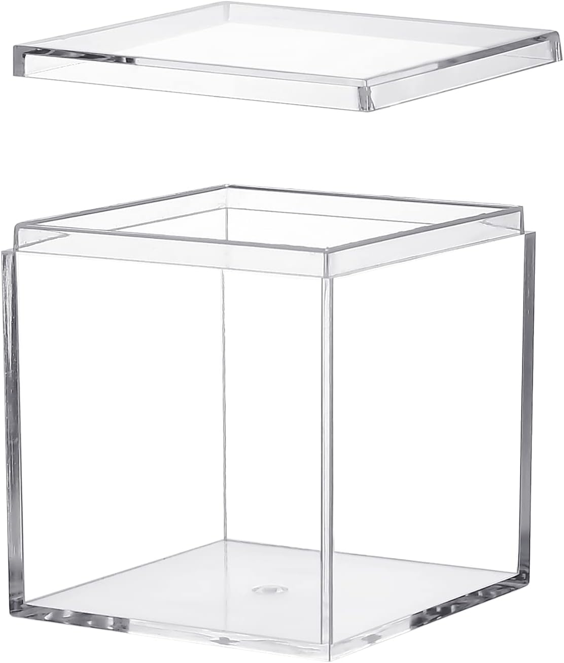 Private Label Acrylic Box with Lid, 4 Pack Clear Acrylic Box with Lid Plastic Square Cube Containers BoxesStorage Box 1.77x1.77x1.77Inch/45X45X45mm for Candy Pill and Tiny Jewelry Wholesale Manufacturer