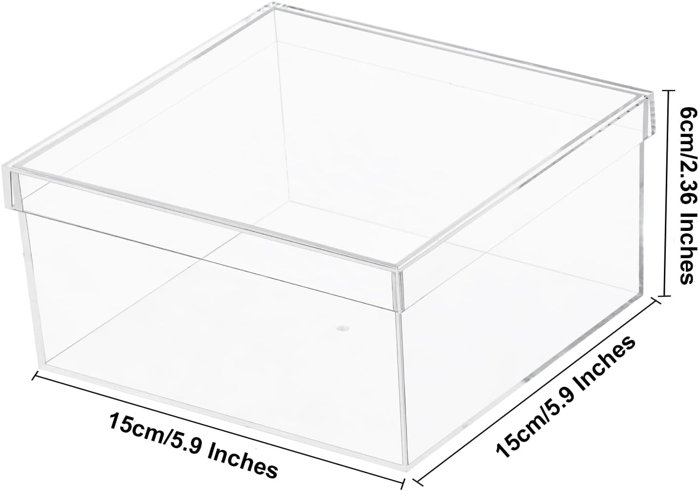ODM Clear Acrylic Box with Lid, Clear Acrylic Plastic Square Cube containers Storage Box 5.9x5.9x2.36 Inches/150X150X60mm for Candy Pill and Tiny Jewelry Custom Mold Development