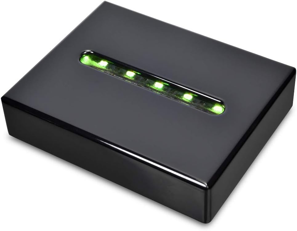 5 LED Light Pedestal - Programmable Black Satin Matte Base Stand AC/USB Powered - for 3D Crystal Glass Art - Trophy, Orb & Crystal Light Bases - Illuminated Holder - Lighted Paperweight