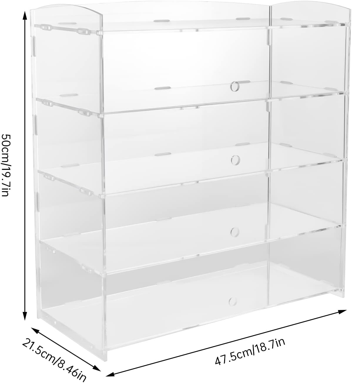 Wholesale OEM ODM Acrylic Display Case 4 Layer Transparent Countertop Showcase,Bakery Pastry Display Case Retail Display Counter Cases Acrylic Display Shelf(18.7*8.46*19.7 Inch) Factory & Supplier