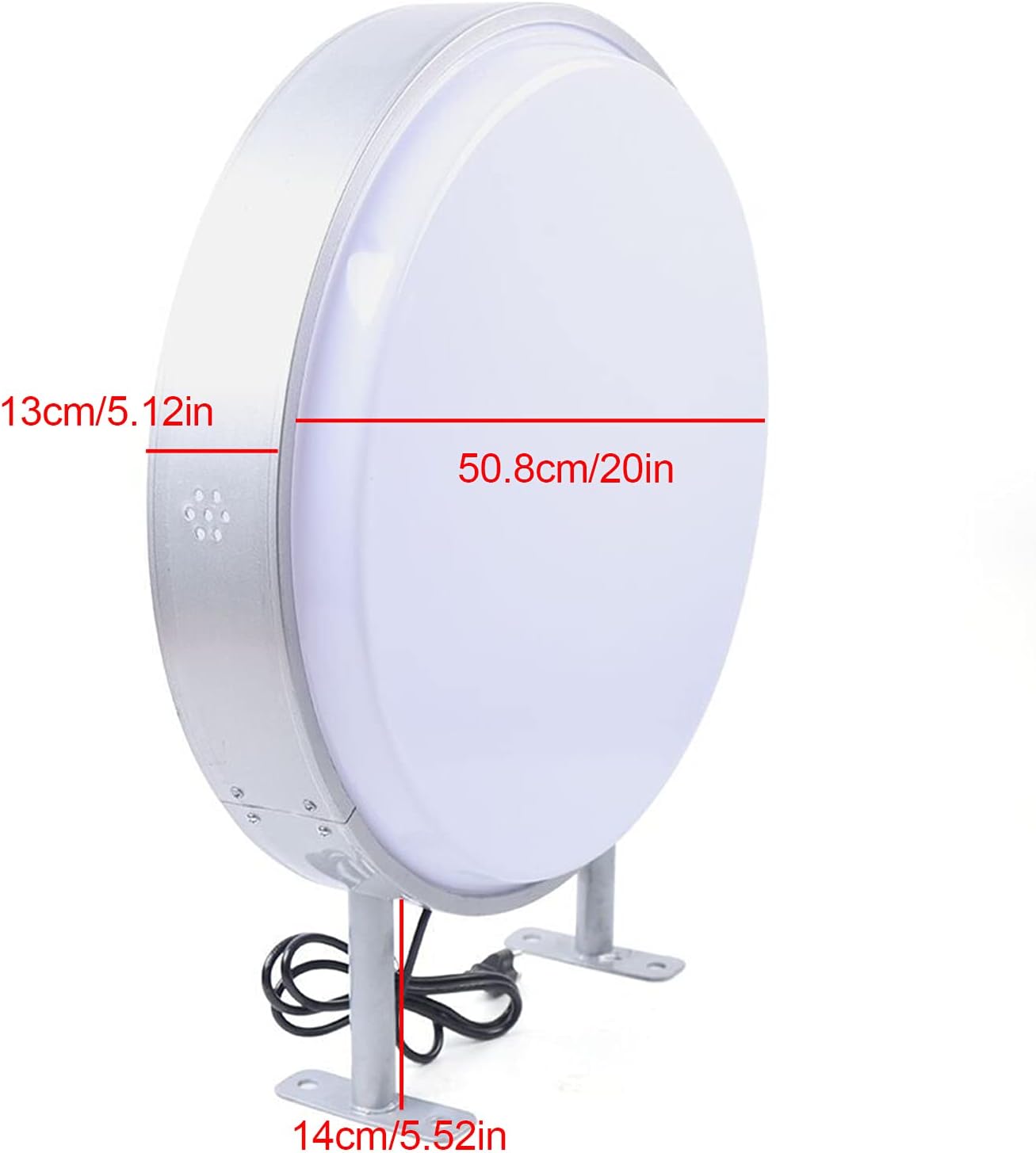 Private Label 20/24in LED Light Box Double Sided Round Light Box, Waterproof Advertising Projecting Sign, Advertising Light Box, Outdoor Round Projecting Light Box Signs for Outdoor Retail Store Advertising (20in) Ecommerce Ready Product