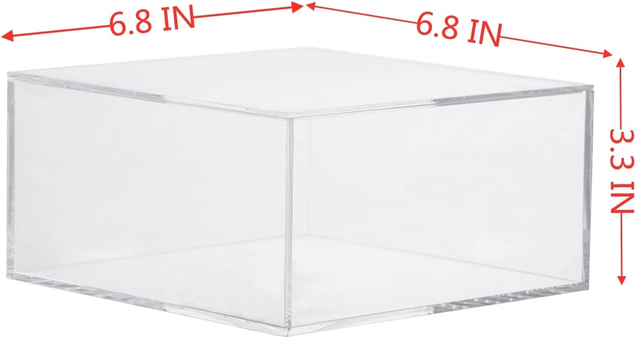 ODM Decorative Acrylic Box with Lid, Clear Cube Display Case, Multi-Purpose Box Square Container for Highlighters, Adhesive Tape, Paper Clips, Stamps, Display in Office or Home-AC002-L Custom Logo Service