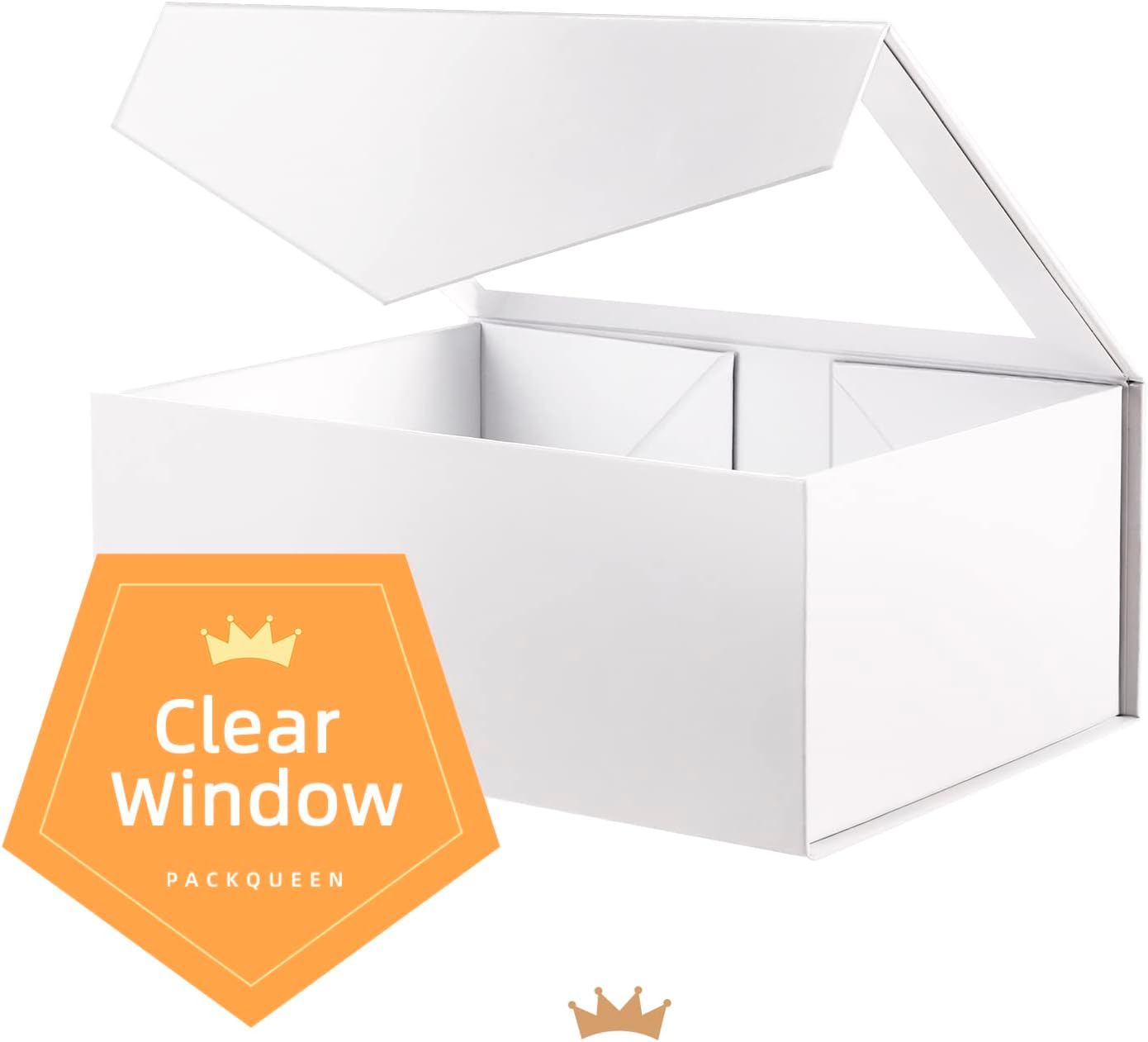 ODM 5 White Gift Boxes with Windows, 9x6.5x3.8 Inches, Clear Gift Boxes for Presents Contain Ribbons, Cards, Bridesmaid Proposal Boxes, Mothers Day Gift Boxes with Magnetic Lids (Glossy White) Custom Mold Development