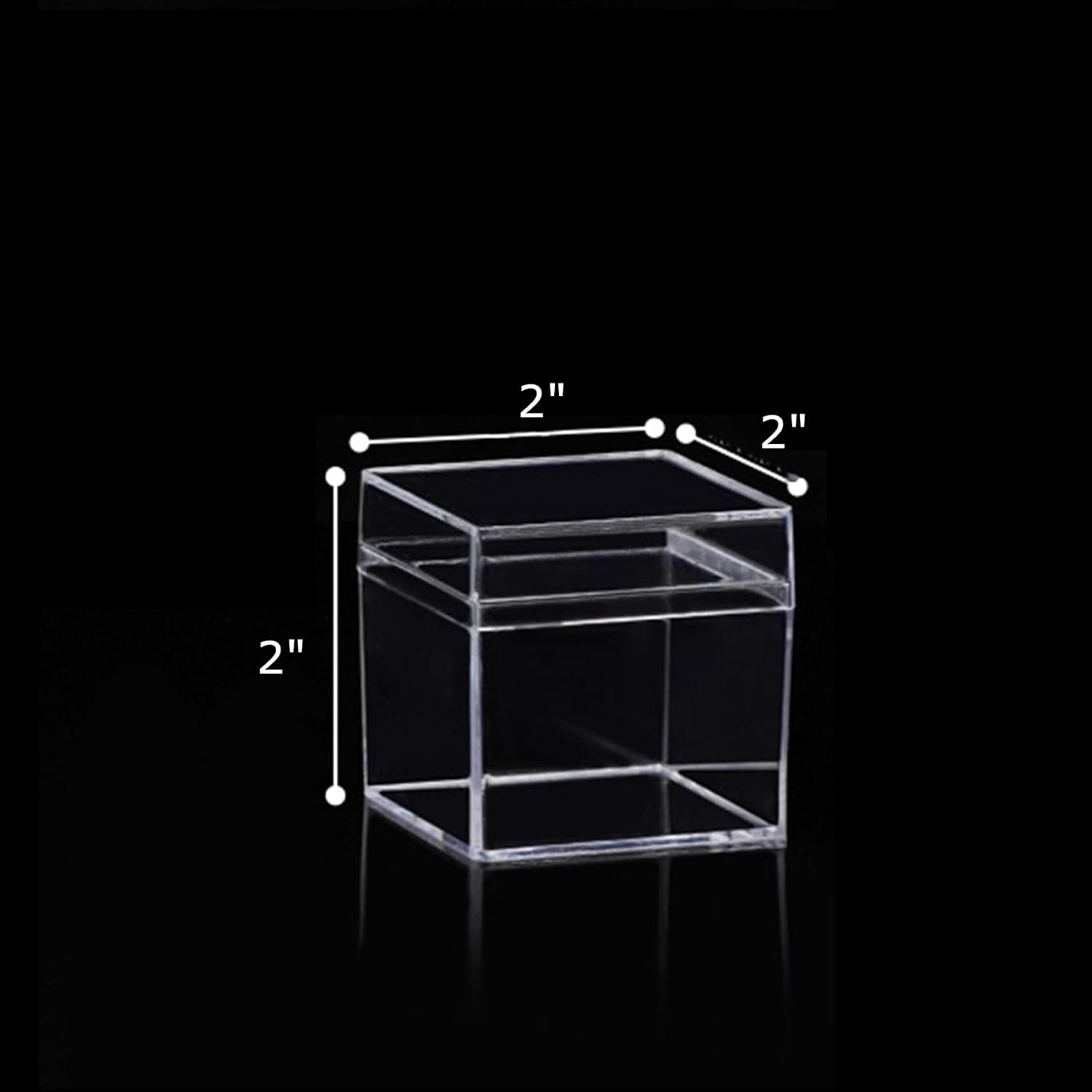 Private Label 36 Pack Small Clear Boxes with Lids, 2x2x2 Inches Candy Containers for Party Favors, Mini Acrylic Square Cube Display Box for Easter,Treat, Cosmetics, Jewelry Custom Logo Service