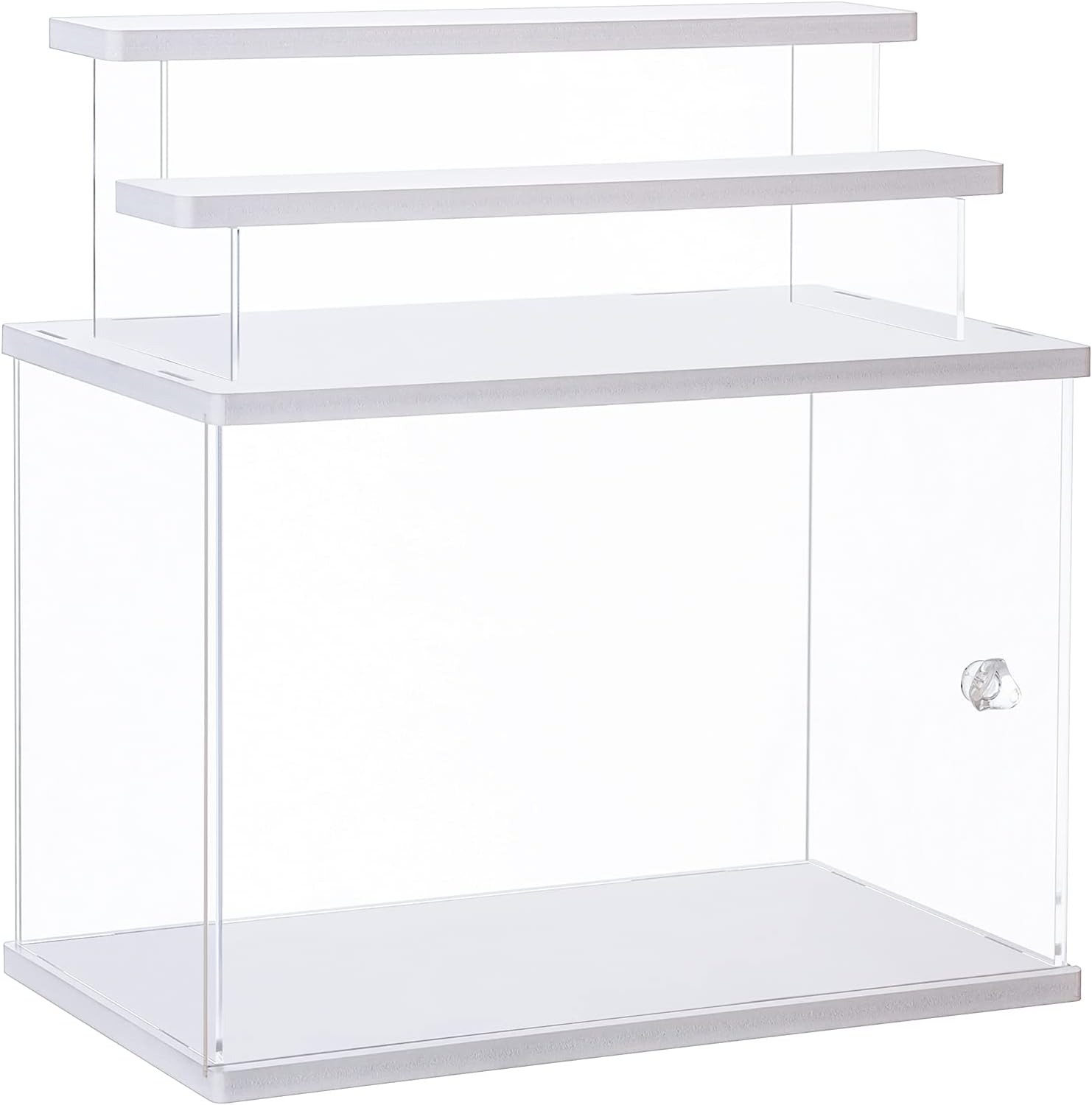 Wholesale OEM ODM Acrylic Display Case Clear Display Storage Box Countertop Cube for Collectibles, Action Figures, Miniature Figurines Dustproof Protection Storage & Organizing (White, 12.4x7x8.6in) Factory & Supplier