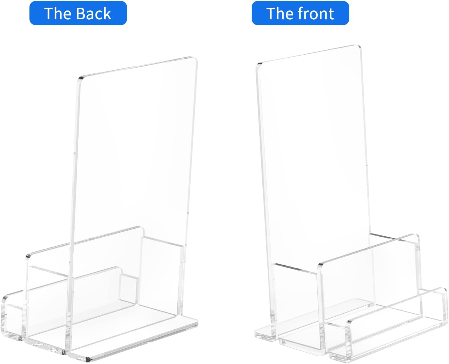 Wholesale NIUBEE 2-Pack Acrylic Brochure Holder 4‘’ , Clear Brochure Display Stand with Acrylic Business Card Holder, Plastic Flyer Display Stand for Magazine, Pamphlet, Booklets, Menu, Journals, Business Card China Factory Bulk Supply