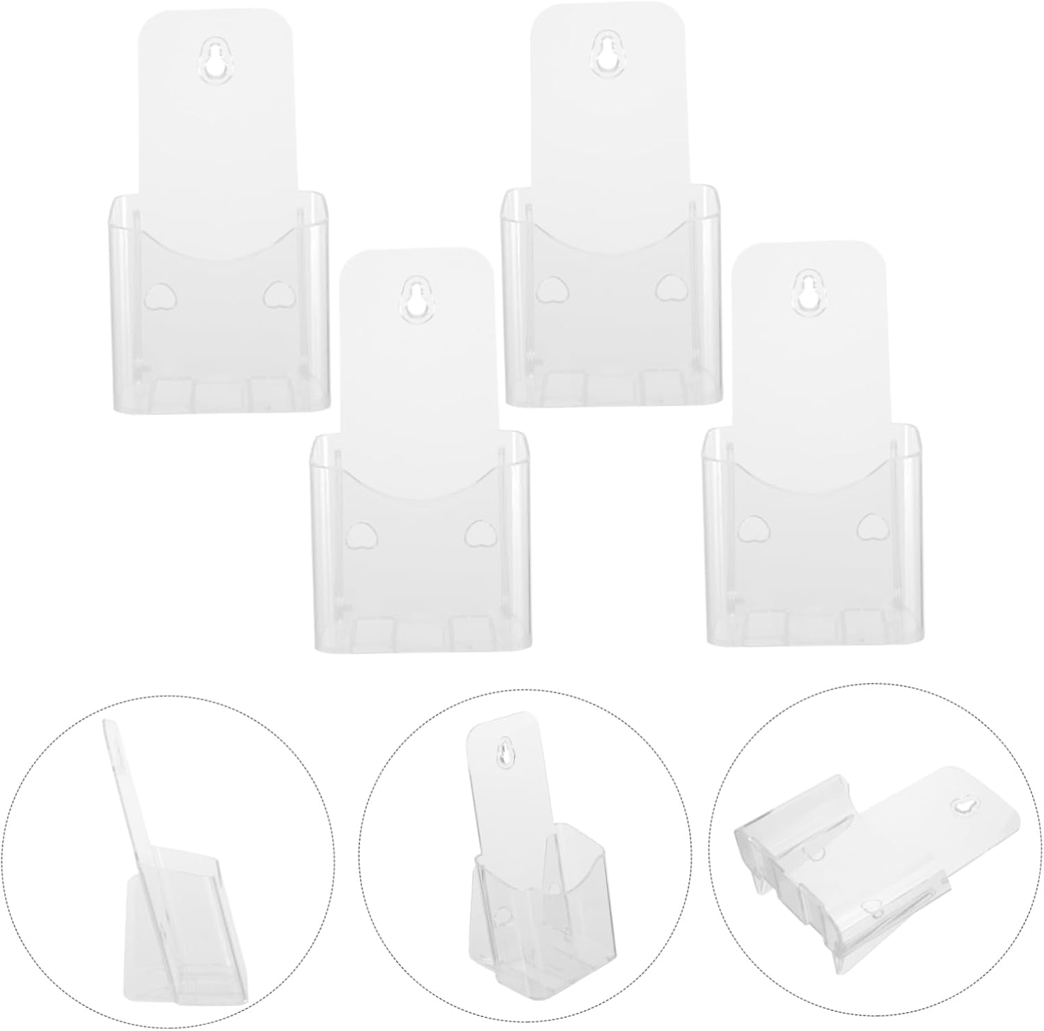 Wholesale 4pcs Clear Acrylic Brochure Holder for Trifold Leaflets Brochure Display Stand for Office Conference and Exhibition Use Smooth Edges Multipurpose Design China Factory Bulk Supply