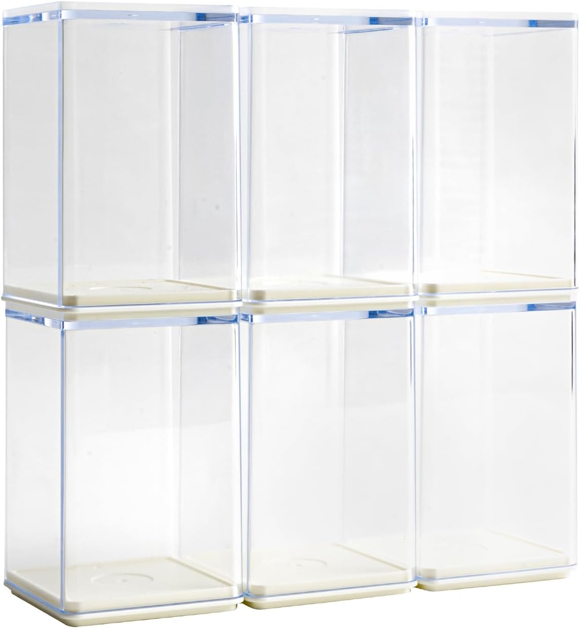 6 PCS Display Boxes Clear Acrylic Figures Display Case Stackable Blind Box for Collectibles-Figures, Fully Assembled Dustproof Storage Organizer Box for Lego Collectibles Action Figures Pop Mart