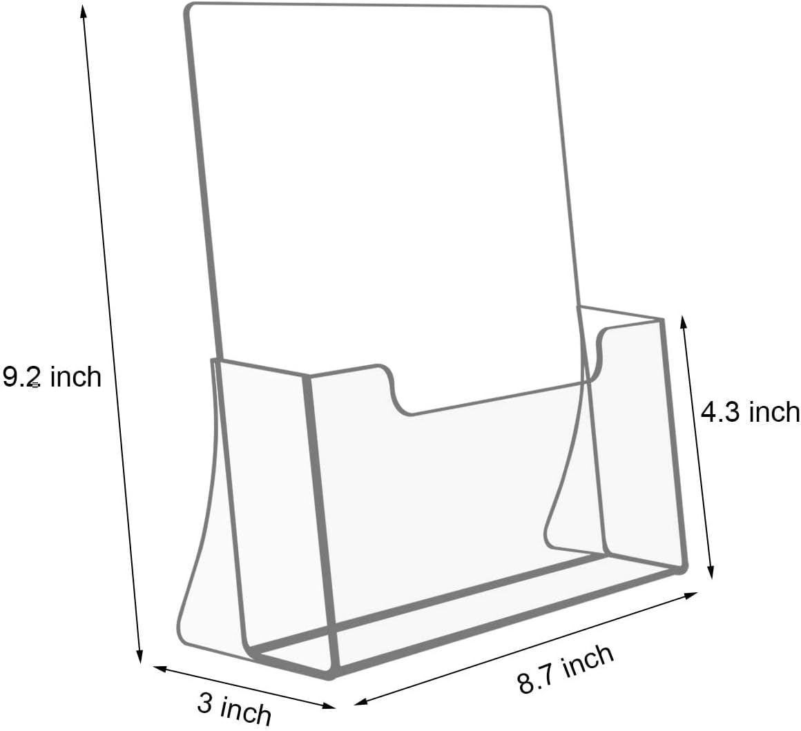 Wholesale NIUBEE Acrylic Brochure Holder 8.5 x 11 inches 2 Pack, Clear Acrylic Literature Holder Plastic Flyer Display Stand, Acrylic Countertop Organizer for Magazine, Pamphlet, Booklets, Menu, Journals China Factory Bulk Supply