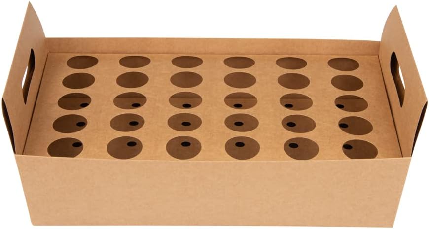 Private Label Restaurantware Cone Tek 14.2 x 8.3 x 5.9 Inch Paper Cone Holders 10 Sturdy Cone Holders - With Handles 30 Slots Kraft Paper Confetti Cone Stand Box Tray For Weddings or Parties Wholesale Manufacturer