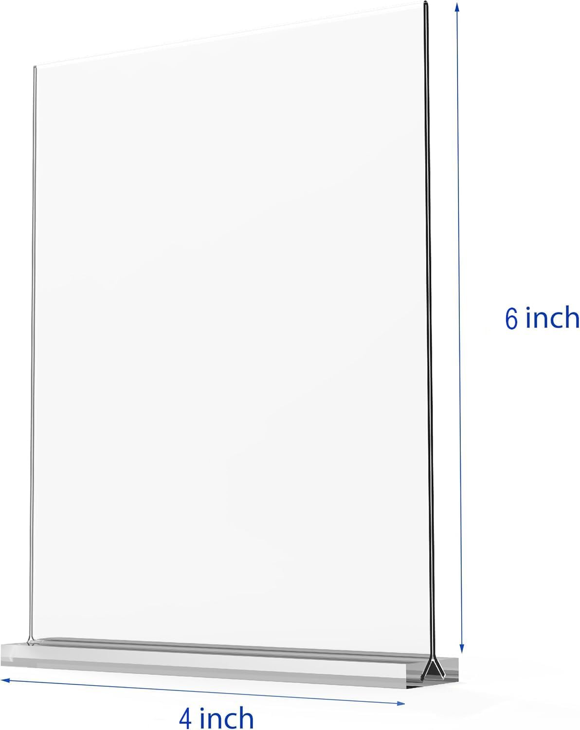 Wholesale newnewshow 3 Pack 4x6 inch Acrylic Sign Holder T Shape Double Sided Desktop Display Holder Flyer Holder Menu Holder China Factory Bulk Supply