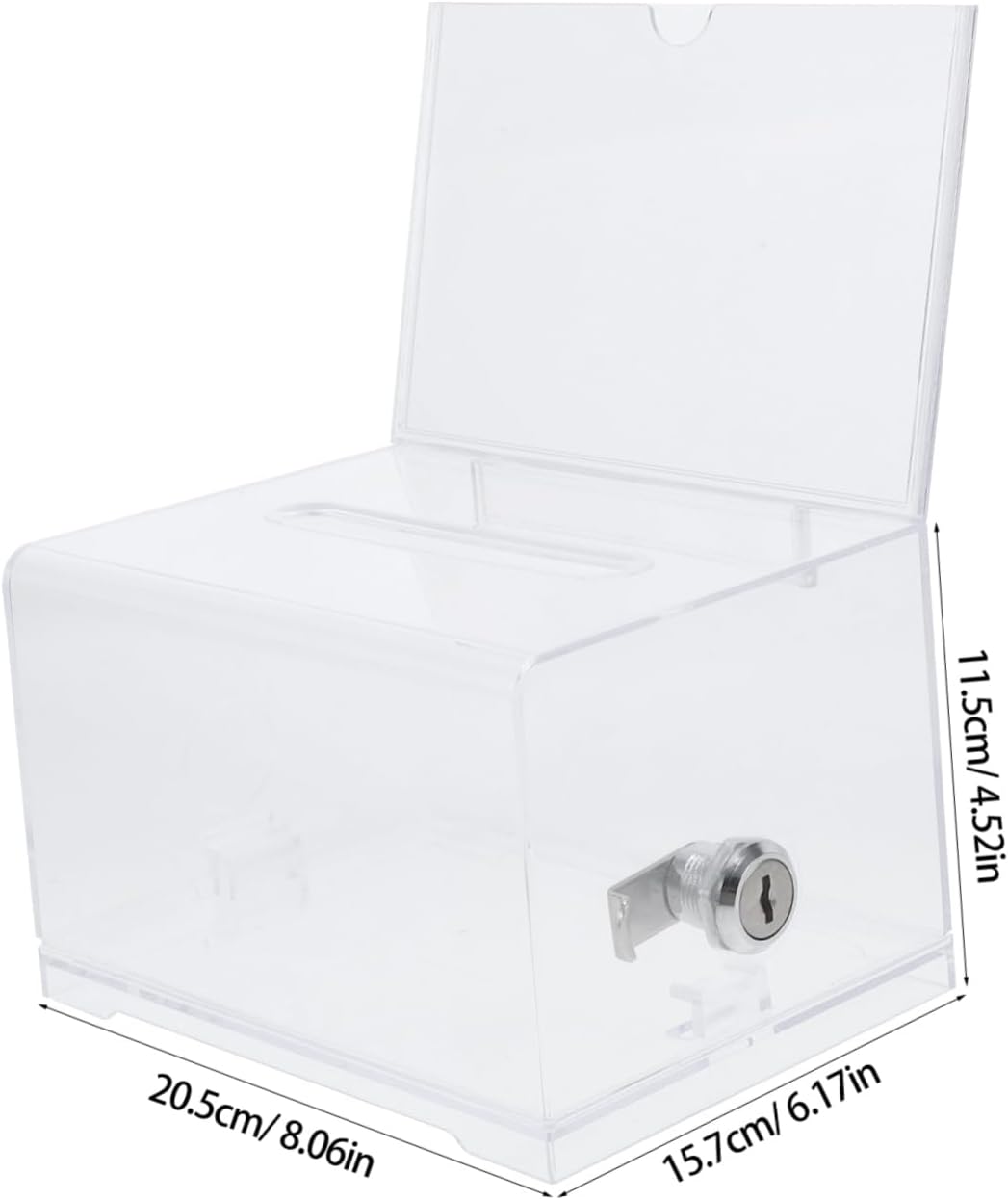 Private Label Card Storage Box for Exhibitions Acrylic Business Card Display Lockable Voting Box Custom Mold Development