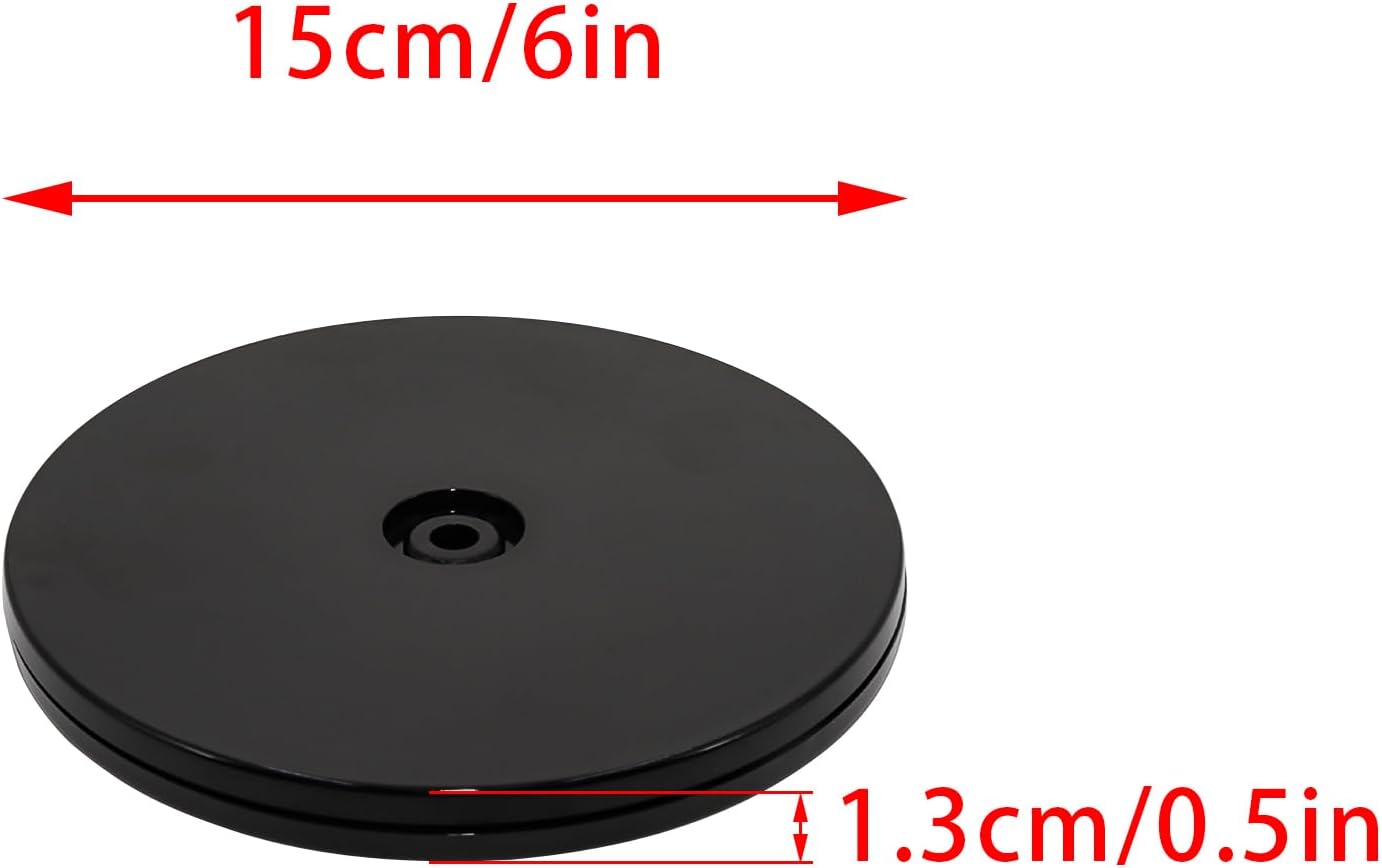 Private Label 2 Pcs Black 6 inch Acrylic Lazy Susan Rotating Turntable Organizer Bearings - Round Swivel Plate for Spice Rack, Table, Cake, Kitchen Pantry Dropshipping Friendly