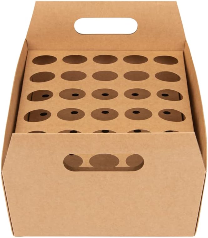Private Label Restaurantware Cone Tek 14.2 x 8.3 x 5.9 Inch Paper Cone Holders 10 Sturdy Cone Holders - With Handles 30 Slots Kraft Paper Confetti Cone Stand Box Tray For Weddings or Parties Wholesale Manufacturer