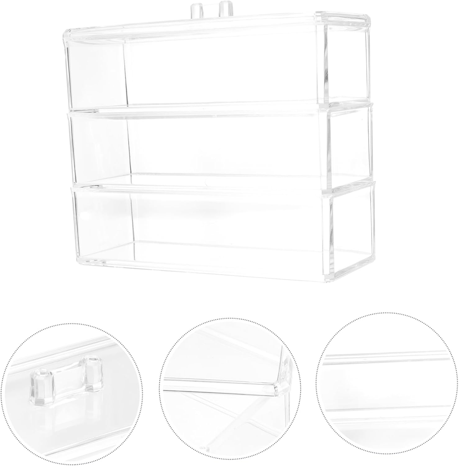 Private Label 1Pc Acrylic Makeup Storage Box Multi Function Desktop Organizer with Lid Durable Easy to Clean Sundries Holder for Cosmetics Skincare and Accessories Stylish Space Saving Custom Logo Service