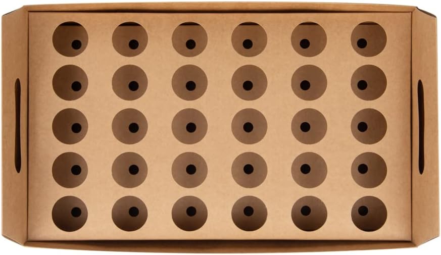 Private Label Restaurantware Cone Tek 14.2 x 8.3 x 5.9 Inch Paper Cone Holders 10 Sturdy Cone Holders - With Handles 30 Slots Kraft Paper Confetti Cone Stand Box Tray For Weddings or Parties Wholesale Manufacturer