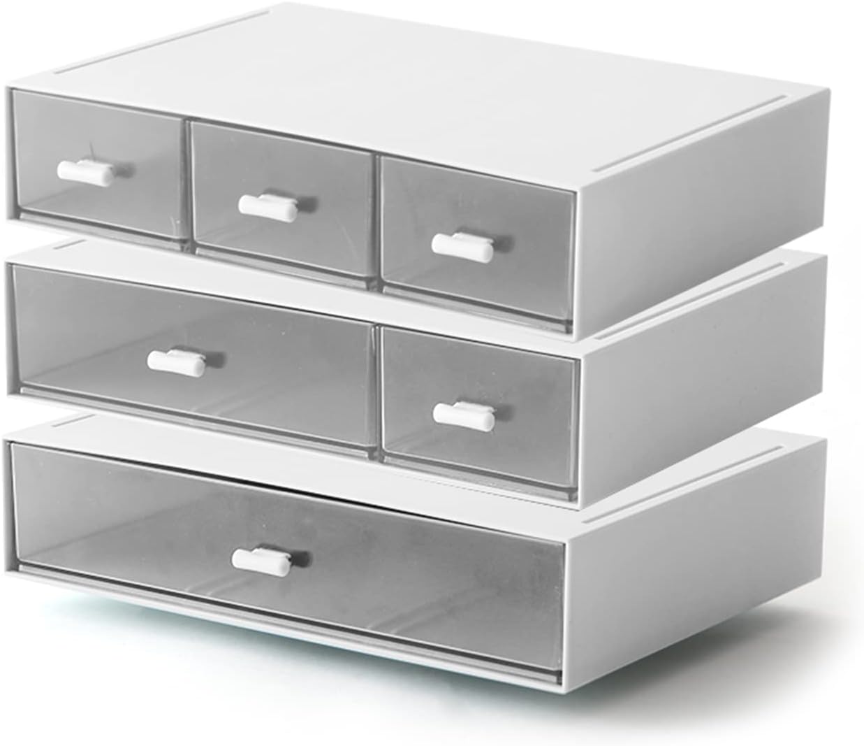 Private Label Desk Organizer with 6 Drawers, Makeup Organizer, Plastic Cosmetic Organizer, Bathroom Organization Boxes, Desktop Storage Box(White) Custom Logo Service