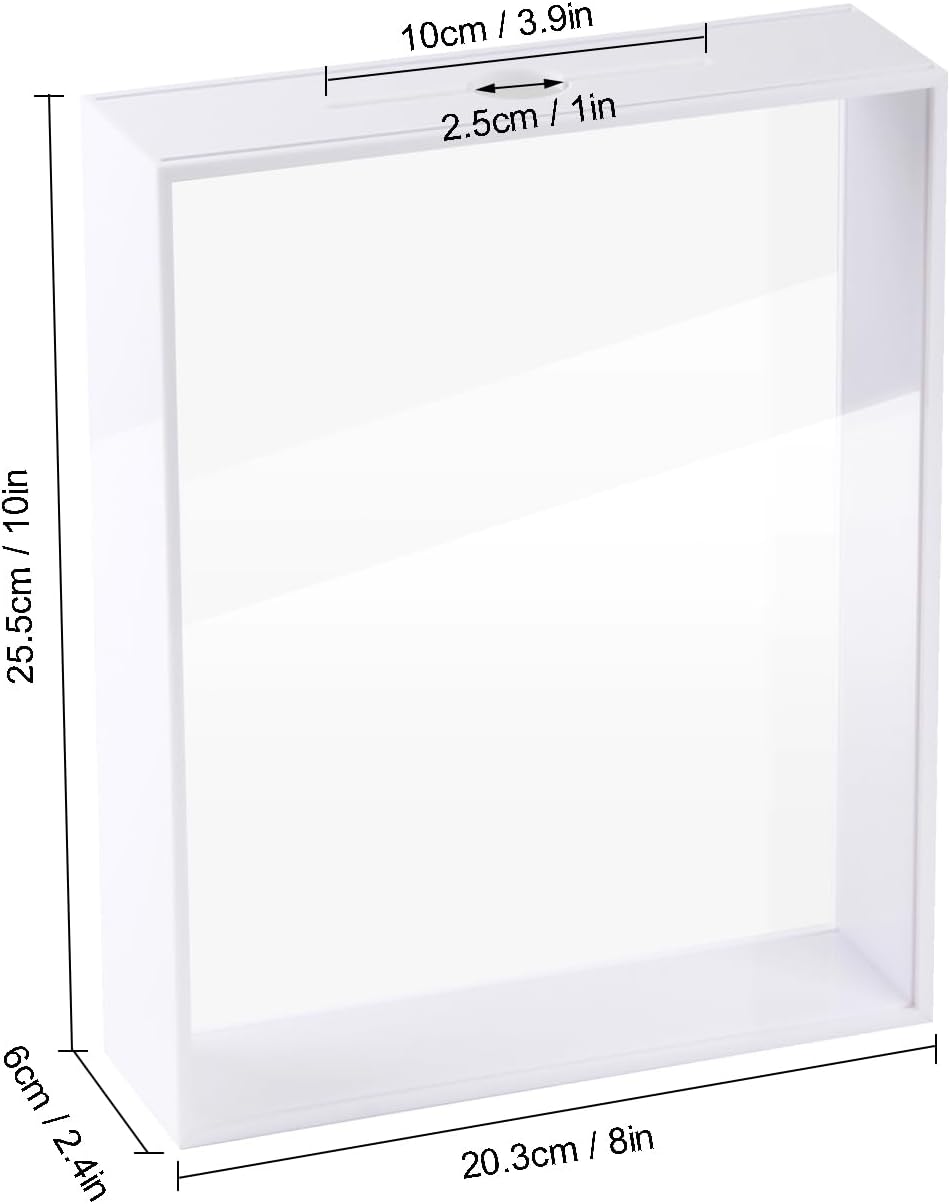 Private Label 8x10 Acrylic Top Loading Shadow Box, Shadow Box Frame, Acrylic DIY Tabletop Display Case, DIY Sweet Gift, Memory Box for Movie Travel Sporting Events Concert Ticket Stubs Drink Beer Caps Wholesale Manufacturer