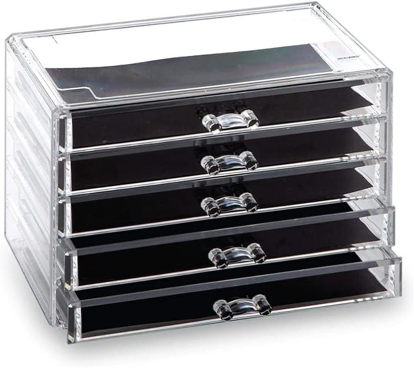 Direct Manufacturer Clear Jewelry Box Acrylic Velvet Jewelry Organizer, Jewelry Tray Drawer Organizer, Necklace Storage Jewellery Display Trays Box for Dresser, Jewelry Drawer Dividers Container Low MOQ