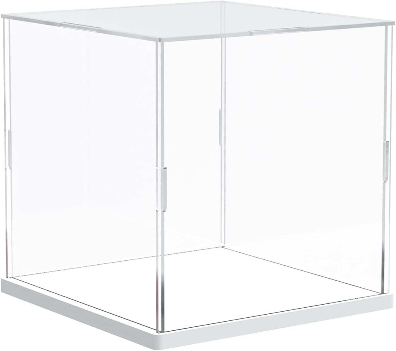 Nynelly Acrylic Display Case for Collectibles with Thick Base, Clear Cube Plexiglass Boxes for Display Figures Dolls, Countertop Case, 6" × 6" × 6"