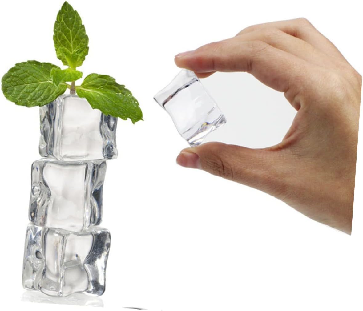 ODM ABOOFAN 50Pcs Clear Acrylic Ice Cubes Realistic Fake Ice Cubes for Photography Props Vase Fillers Kitchen Decor Party Wedding Decorations Custom Logo Service